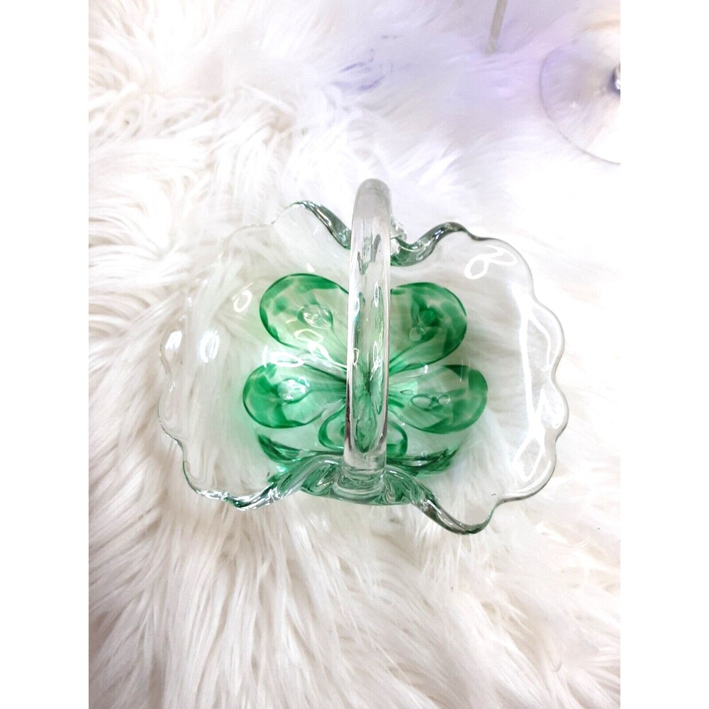 Handmade Murano style  Signed Art glass dish